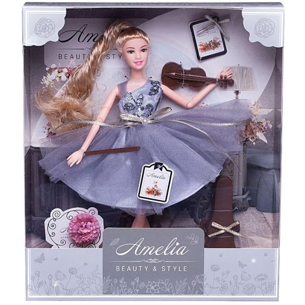 Кукла ABTOYS Amelia Роскошь серебра PT-01628 с аксессуарами 30 см