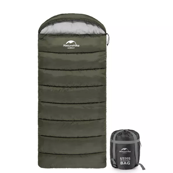 Спальный мешок Naturehike U350 NH20MSD07-AGRU350-L (190+30)х75 см, темно-зеленый